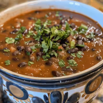 20-Minute Black Bean Soup taken with iphone 15 pro max --iw 2 --ar 4:5 --v 6.0 --raw
