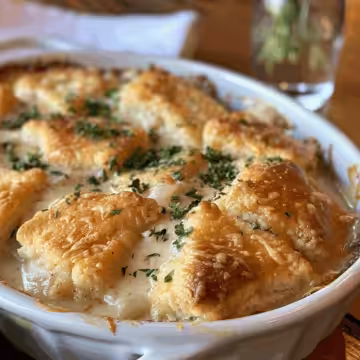 Chicken Cobbler taken with iphone 15 pro max --iw 2 --ar 4:5 --v 6.0 --raw