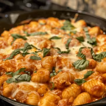 Chicken Gnocchi Skillet taken with iphone 15 pro max --iw 2 --ar 4:5 --v 6.0 --raw