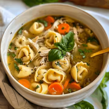 Chicken Tortellini Soup Recipe taken with iphone 15 pro max --iw 2 --ar 4:5 --v 6.0 --raw