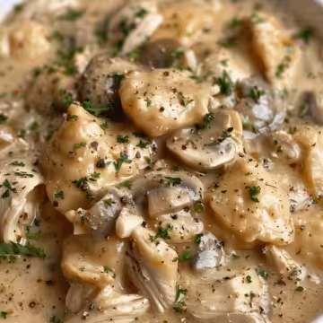 Crock Pot Chicken and Dumplings taken with iphone 15 pro max --iw 2 --ar 4:5 --v 6.0 --raw