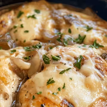 Crock Pot French Onion Chicken taken with iphone 15 pro max --iw 2 --ar 4:5 --v 6.1 --raw