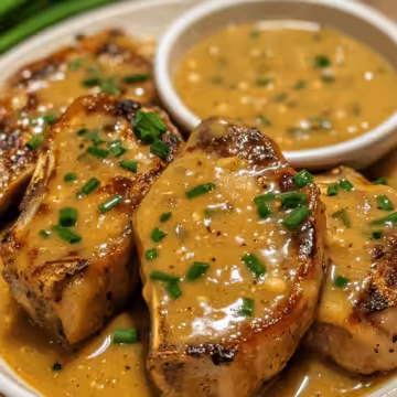 Crock Pot Pork Chops and Gravy taken with iphone 15 pro max --iw 2 --ar 4:5 --v 6.1 --raw