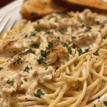 Crockpot Olive Garden Chicken Pasta taken with iphone 15 pro max --iw 2 --ar 4:5 --v 6.0 --raw