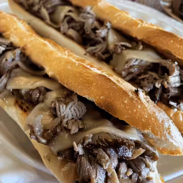 French Dip Sandwiches taken with iphone 15 pro max --iw 2 --ar 4:5 --v 6.0 --raw