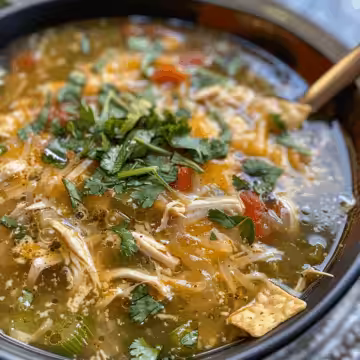 Green Enchilada Chicken Soup taken with iphone 15 pro max --iw 2 --ar 4:5 --v 6.0 --raw