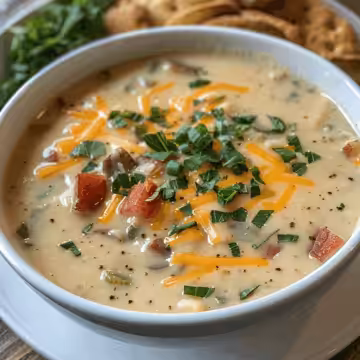 Loaded Potato Soup Recipe (Stovetop or Crockpot!) taken with iphone 15 pro max --iw 2 --ar 4:5 --v 6.0 --raw