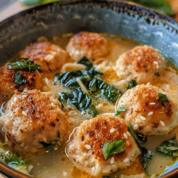 Marry Me Chicken Meatball Soup taken with iphone 15 pro max --iw 2 --ar 4:5 --v 6.0 --raw