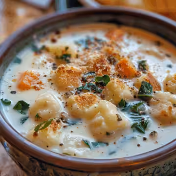 Olive Garden Gnocchi Soup taken with iphone 15 pro max --iw 2 --ar 4:5 --v 6.0 --raw