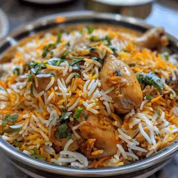 Rice Cooker Chicken Briyani taken with iphone 15 pro max --iw 2 --ar 4:5 --v 6.0 --raw