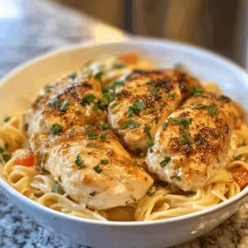 Slow Cooker Boursin Chicken and Pasta taken with iphone 15 pro max --iw 2 --ar 4:5 --v 6.1 --raw