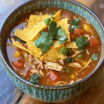 Slow Cooker Chicken Tortilla Soup taken with iphone 15 pro max --iw 2 --ar 4:5 --v 6.1 --raw