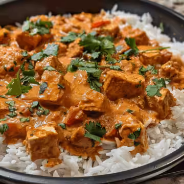 Vegan Butter Chicken (With Tofu) taken with iphone 15 pro max --iw 2 --ar 4:5 --v 6.0 --raw