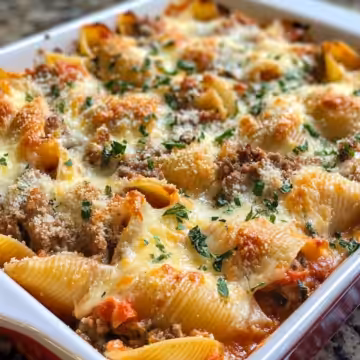 Beef Stuffed Shells Creamy Ricotta Recipe Delight taken with iphone 15 pro max --iw 2 --ar 4:5 --v 6.1 --raw