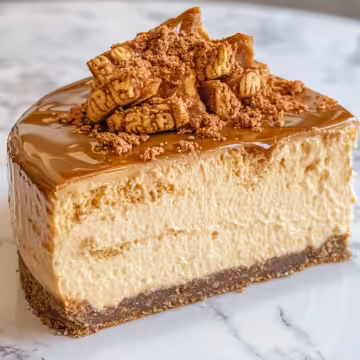 Biscoff Cheesecake taken with iphone 15 pro max --iw 2 --ar 4:5 --v 6.1 --raw
