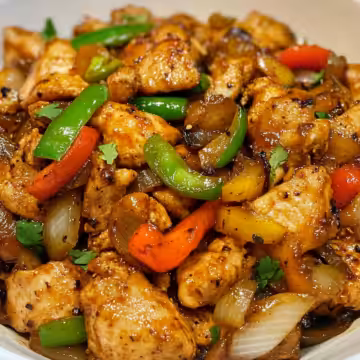 Black Pepper Chicken Stir Fry An Incredible Ultimate Recipe taken with iphone 15 pro max --iw 2 --ar 4:5 --v 6.1 --raw