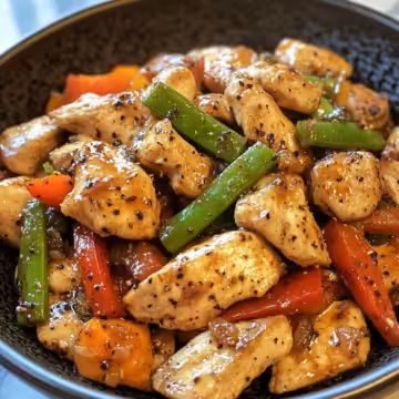 Black Pepper Chicken Stir Fry taken with iphone 15 pro max --iw 2 --ar 4:5 --v 6.1 --raw