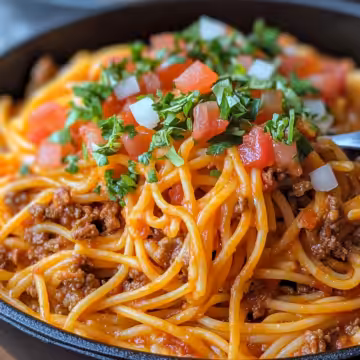 Cheesy And Flavorful Taco Spaghetti For An Easy Weeknight Dinner taken with iphone 15 pro max --iw 2 --ar 4:5 --v 6.1 --raw