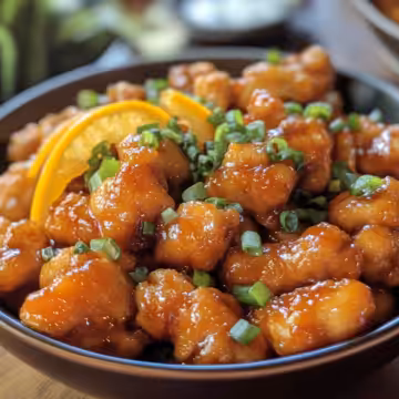 Chinese Orange Chicken taken with iphone 15 pro max --iw 2 --ar 4:5 --v 6.1 --raw