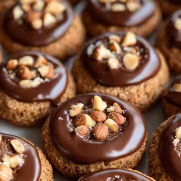 Chocolate Hazelnut Thumbprint Cookies taken with iphone 15 pro max --iw 2 --ar 4:5 --v 6.1 --raw