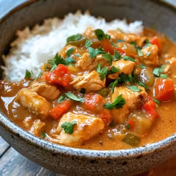 Classic Chicken Etouffee taken with iphone 15 pro max --iw 2 --ar 4:5 --v 6.1 --raw