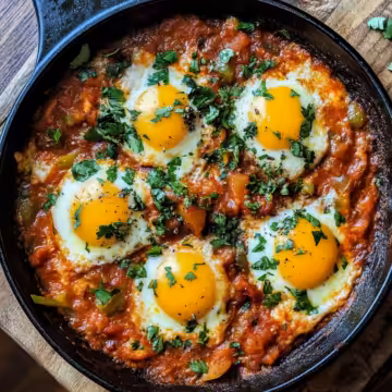 Classic Shakshuka taken with iphone 15 pro max --iw 2 --ar 4:5 --v 6.1 --raw