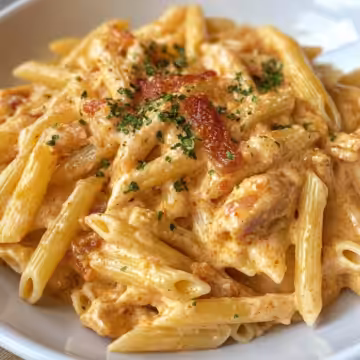 Crack Chicken Penne Recipe taken with iphone 15 pro max --iw 2 --ar 4:5 --v 6.1 --raw
