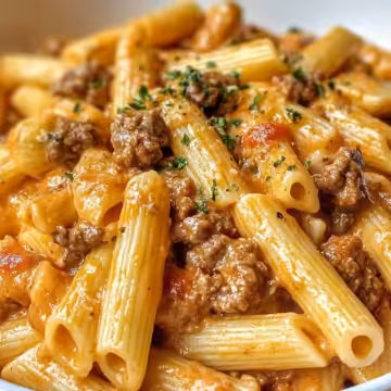 Creamy Beef Pasta Recipe That Melts In Your Mouth taken with iphone 15 pro max --iw 2 --ar 4:5 --v 6.1 --raw