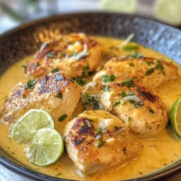 Creamy Coconut Lime Chicken taken with iphone 15 pro max --iw 2 --ar 4:5 --v 6.1 --raw