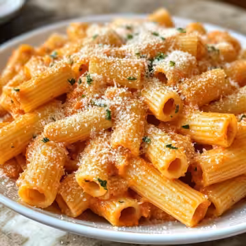 Creamy Tomato Garlic Rigatoni Pasta Recipe taken with iphone 15 pro max --iw 2 --ar 4:5 --v 6.1 --raw