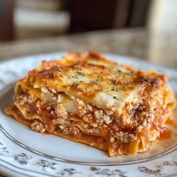 Crockpot Ravioli Lasagna taken with iphone 15 pro max --iw 2 --ar 4:5 --v 6.1 --raw