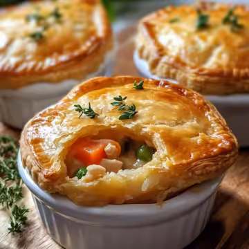 Delicious Mini Chicken Pot Pies taken with iphone 15 pro max --iw 2 --ar 4:5 --v 6.1 --raw