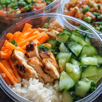 Easy Chicken Rice Bowls To Meal Prep taken with iphone 15 pro max --iw 2 --ar 4:5 --v 6.1 --raw