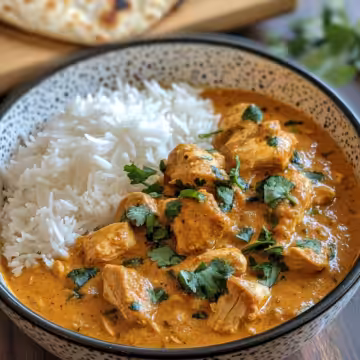 Easy Homemade Chicken Korma With Flatbread Or Rice taken with iphone 15 pro max --iw 2 --ar 4:5 --v 6.1 --raw