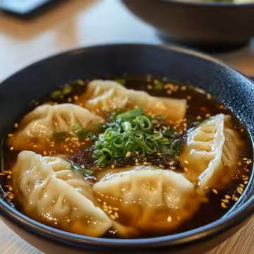 Gyoza Soup taken with iphone 15 pro max --iw 2 --ar 4:5 --v 6.1 --raw