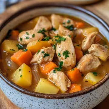 Hearty Chicken Stew Recipe With Tender Chicken And Veggies taken with iphone 15 pro max --iw 2 --ar 4:5 --v 6.1 --raw