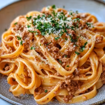 High Protein Creamy Beef Pasta Recipe taken with iphone 15 pro max --iw 2 --ar 4:5 --v 6.1 --raw