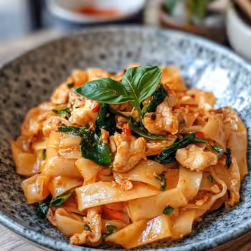 Irresistible Street Style Thai Drunken Noodles Recipe taken with iphone 15 pro max --iw 2 --ar 4:5 --v 6.1 --raw