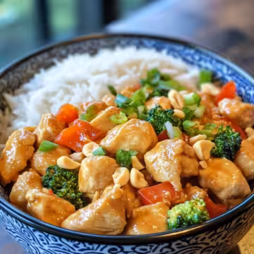 Irresistible Thai Peanut Chicken In Under 30 Minutes taken with iphone 15 pro max --iw 2 --ar 4:5 --v 6.1 --raw
