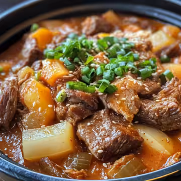 Korean Style Pot Roast taken with iphone 15 pro max --iw 2 --ar 4:5 --v 6.1 --raw