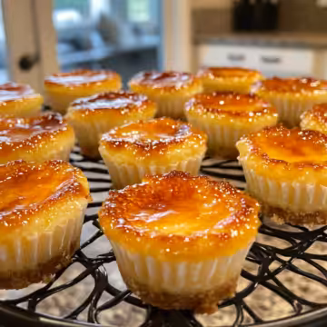 Mini Creme Brulee Cheesecakes Decadent Dessert taken with iphone 15 pro max --iw 2 --ar 4:5 --v 6.1 --raw