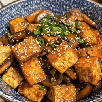 Mushroom And Tofu Stir Fry taken with iphone 15 pro max --iw 2 --ar 4:5 --v 6.1 --raw