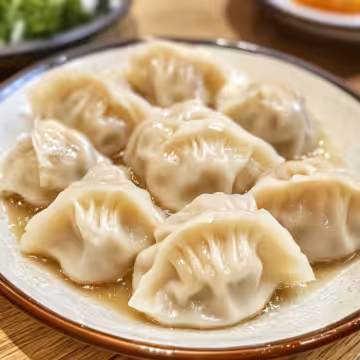 One Pan Dumpling Dinner taken with iphone 15 pro max --iw 2 --ar 4:5 --v 6.1 --raw