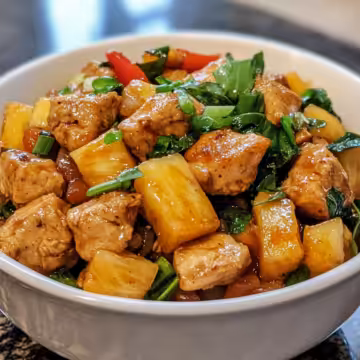 Pineapple Chicken Stir Fry taken with iphone 15 pro max --iw 2 --ar 4:5 --v 6.1 --raw