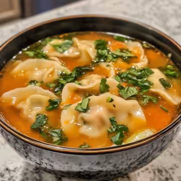 Quick and Delicious Potsticker Soup Under 30 Minutes taken with iphone 15 pro max --iw 2 --ar 4:5 --v 6.1 --raw