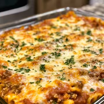 Quick Easy Lasagna Holiday Crowd Pleaser taken with iphone 15 pro max --iw 2 --ar 4:5 --v 6.1 --raw