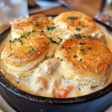 Red Lobster Biscuit Chicken Pot Pie taken with iphone 15 pro max --iw 2 --ar 4:5 --v 6.1 --raw