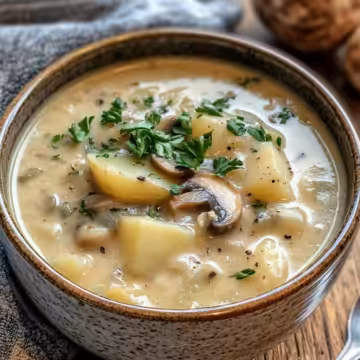 Russian Potato And Mushroom Soup Recipe taken with iphone 15 pro max --iw 2 --ar 4:5 --v 6.1 --raw