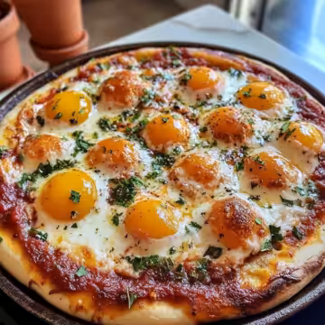 Shakshouka Focaccia taken with iphone 15 pro max --iw 2 --ar 4:5 --v 6.1 --raw