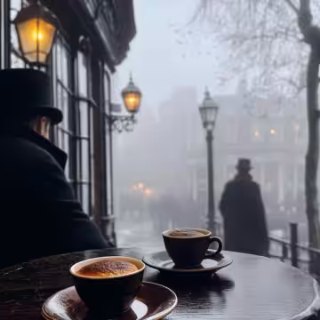 Sherlock Holmes Foggy London Tea Cakes taken with iphone 15 pro max --iw 2 --ar 4:5 --v 6.1 --raw